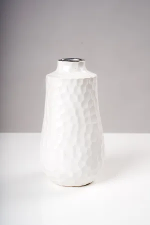 10" Vase White/Silver - Sylvana Collection