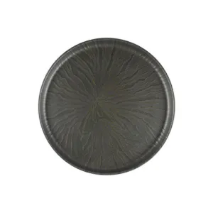 Assiette ronde en céramique Uno Marquina Gris