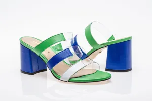 Bali Sandals Blue, Green and White