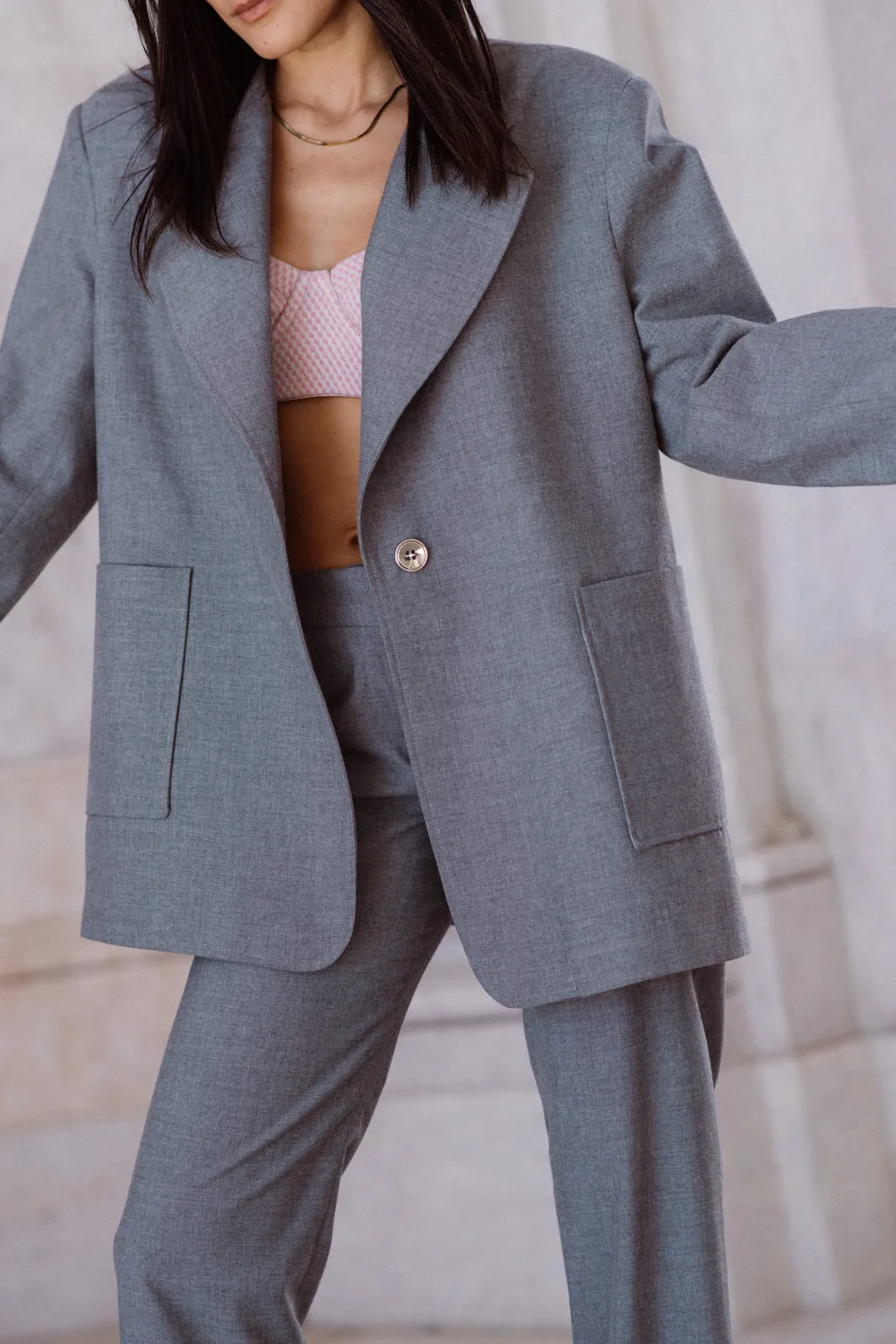 BLAZER OVERSIZED CINZA