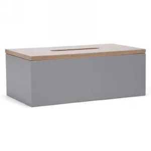 Boîte à mouchoir gris et naturel 10 po x 6 po x 4 po