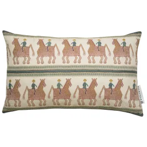 Caballo Red Blue Oversized Oblong Cushion