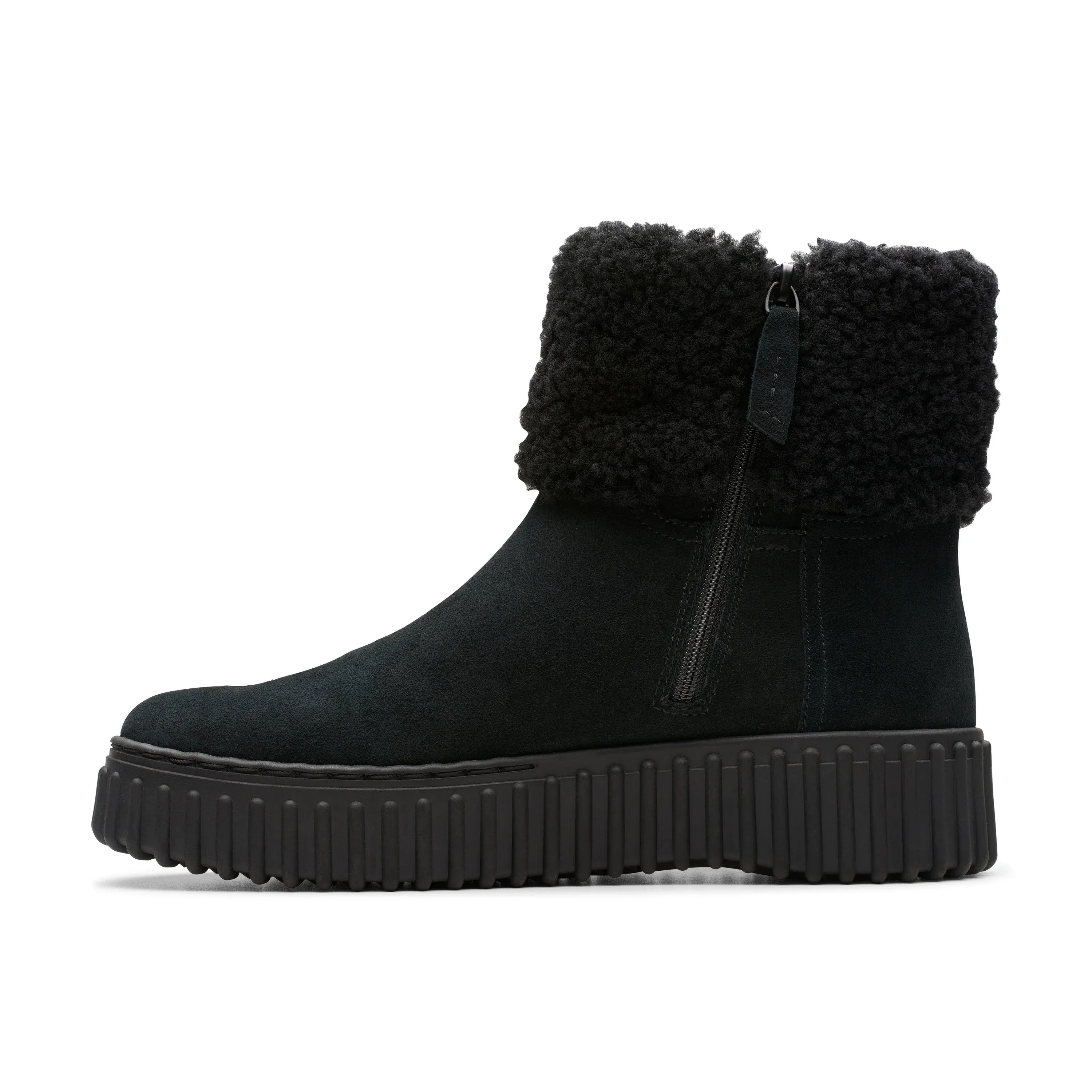 CLARKS | BOTAS MUJER | TORHILL TURN BLACK WLINED SUEDE | NEGRO