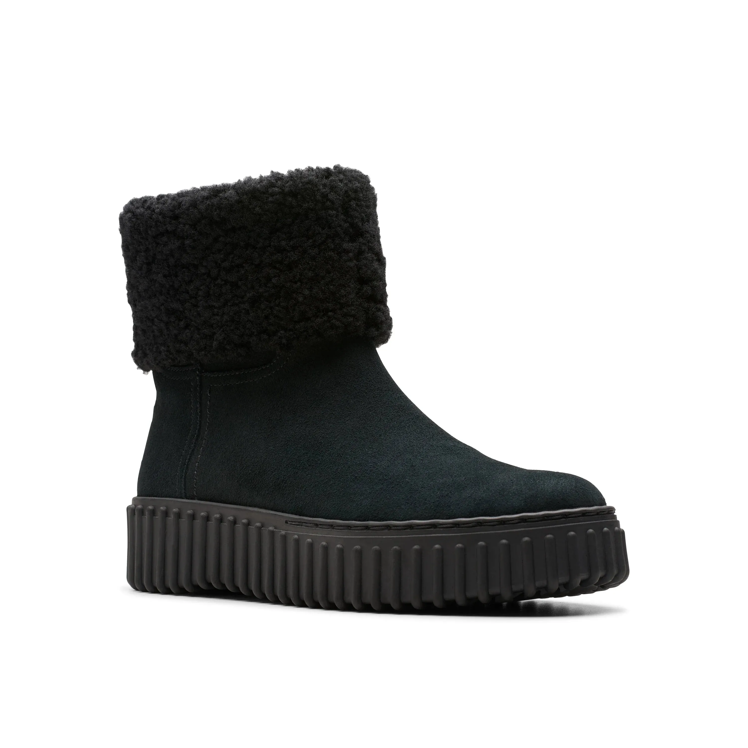 CLARKS | BOTAS MUJER | TORHILL TURN BLACK WLINED SUEDE | NEGRO