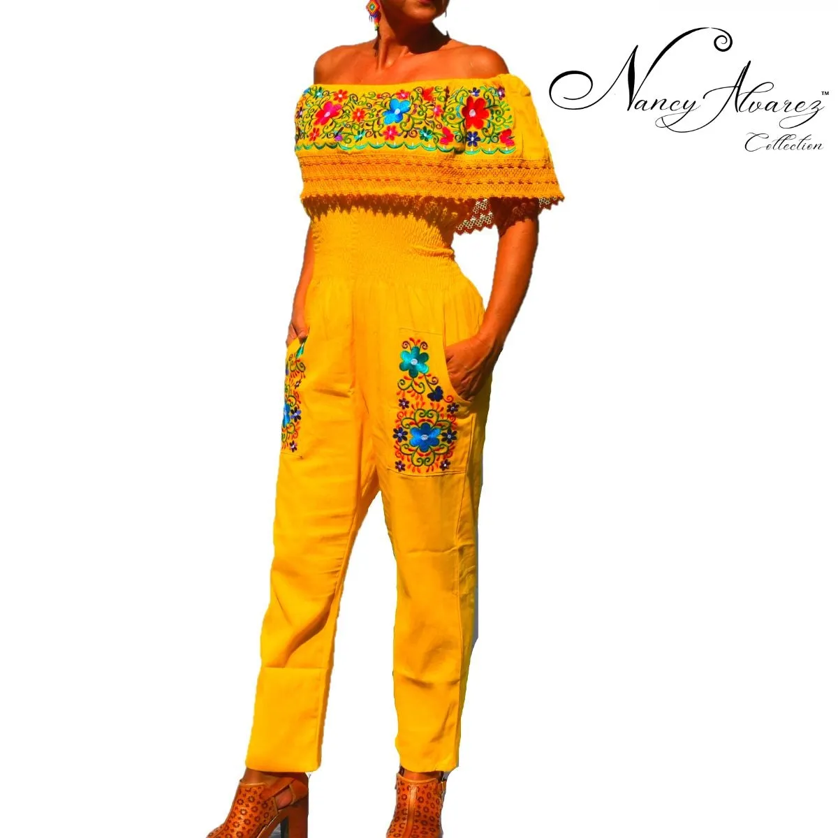 Embroidered Jumper NA-TM-79003-F Yellow