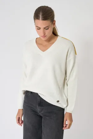 Jersey de punto oversized cuello pico