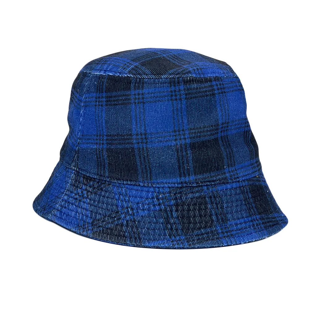 Tartan Plaid Bucket Hat - Flannel Lumberjack Packable Fisherman Sun Cap Outdoor Travel Unisex LDB1559