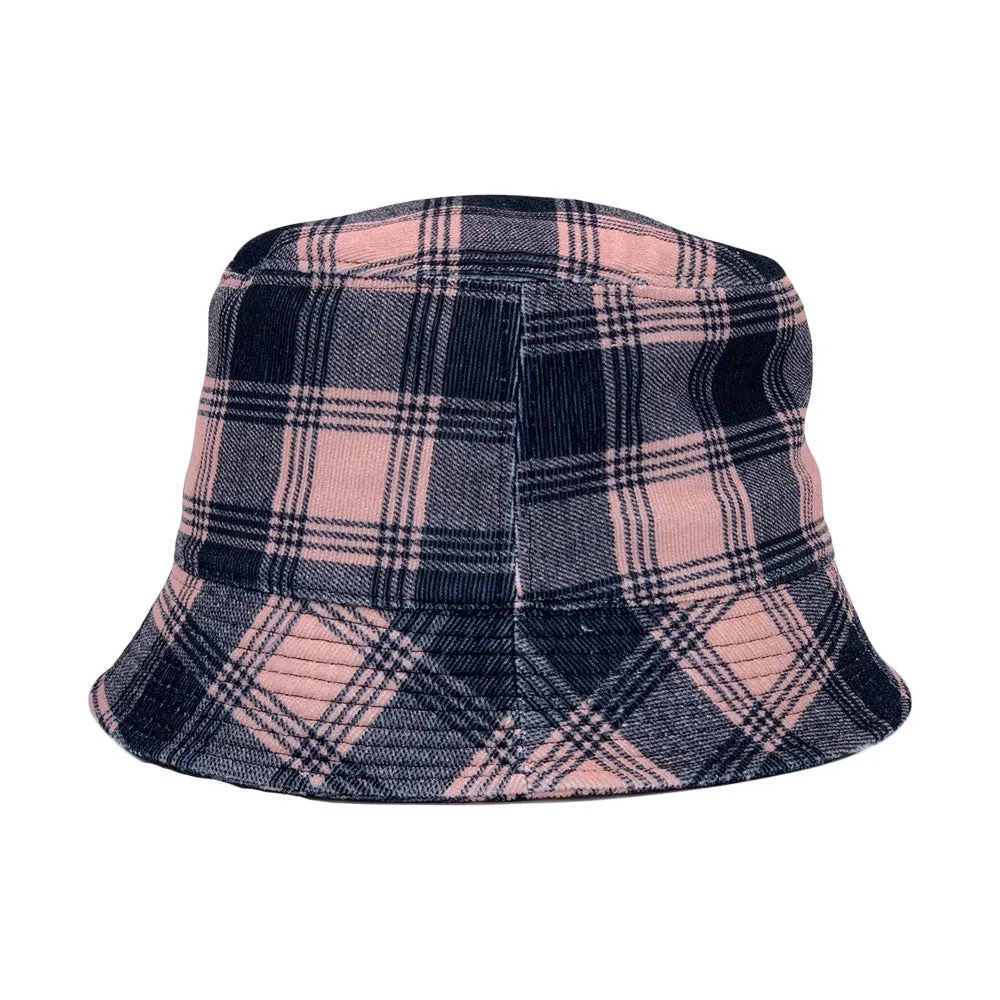 Tartan Plaid Bucket Hat - Flannel Lumberjack Packable Fisherman Sun Cap Outdoor Travel Unisex LDB1559