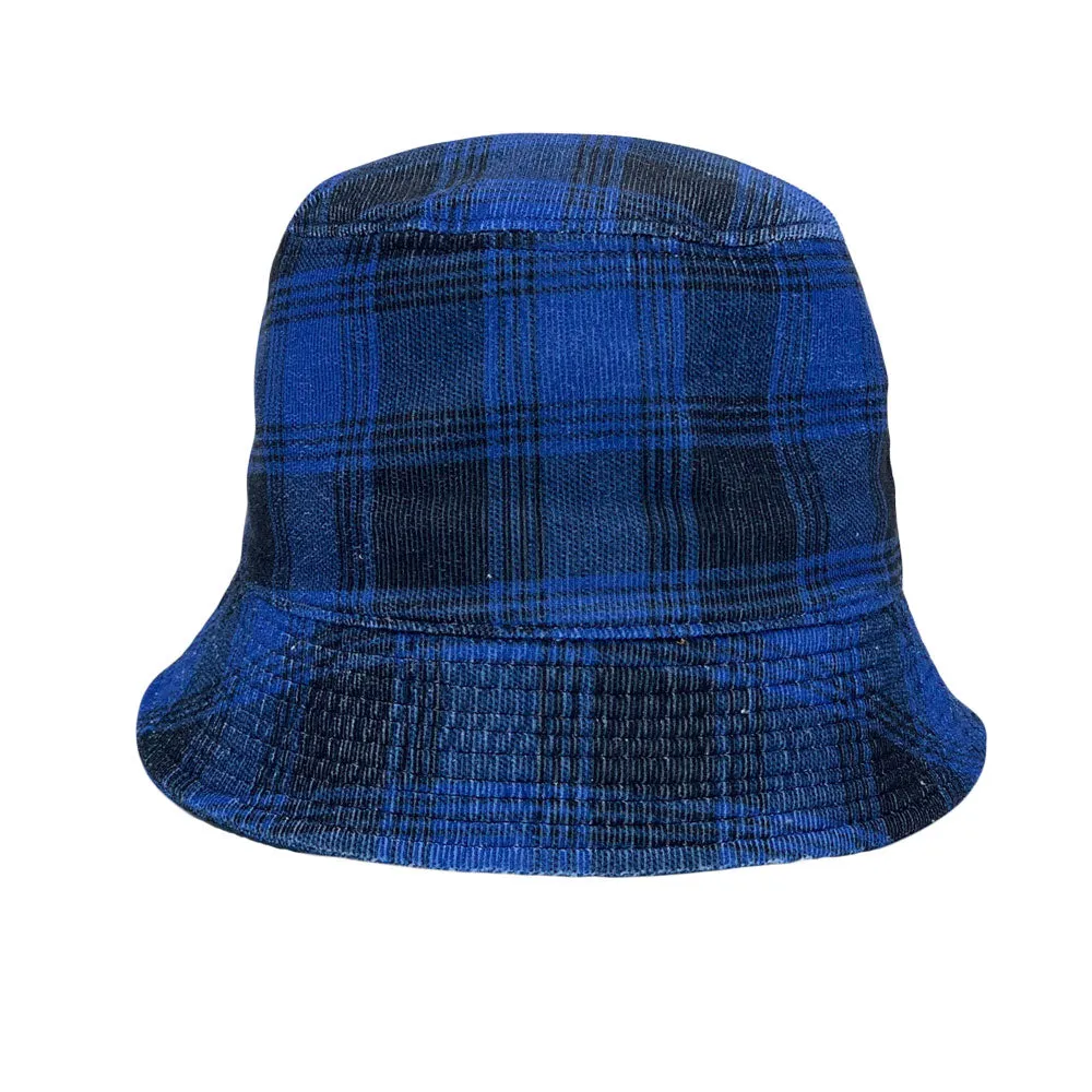 Tartan Plaid Bucket Hat - Flannel Lumberjack Packable Fisherman Sun Cap Outdoor Travel Unisex LDB1559