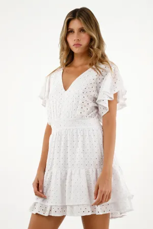 Vestido corto blanco para mujer